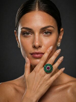 Garnet Emerald Ring